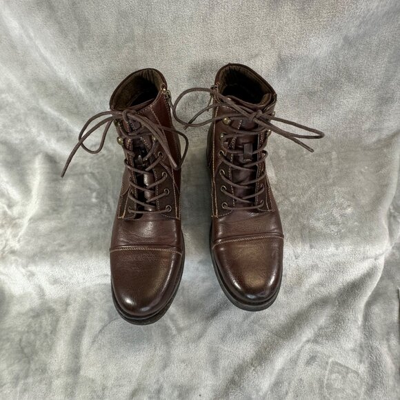 Steve Maddon mens 8.5M Brown M-Bradley  zip side ankle boots with laces main image 4